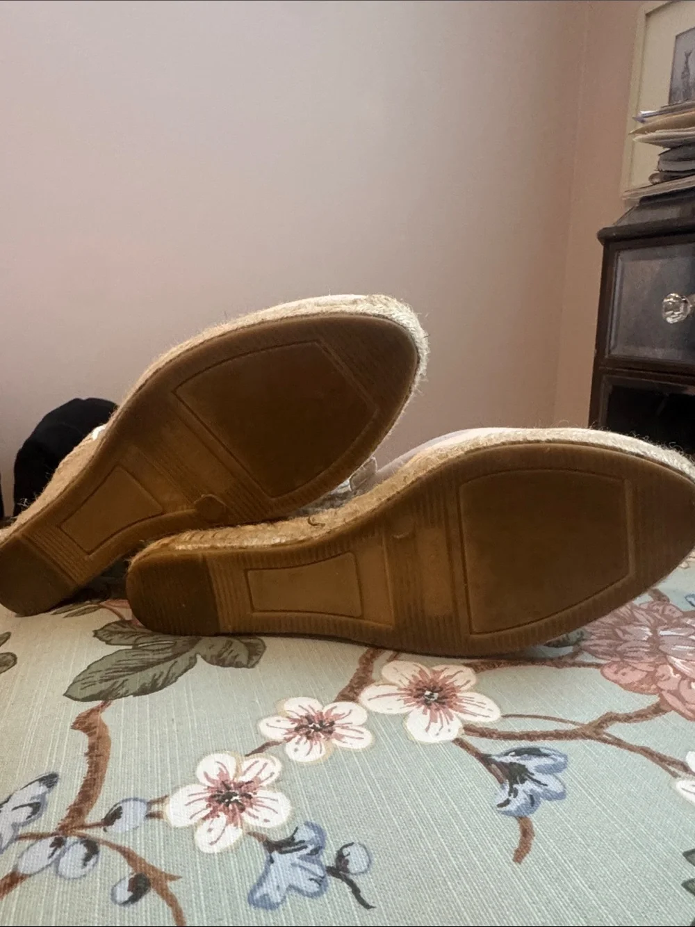 Margaux Cream Espadrille Wedge Sandals with Tan Jute
